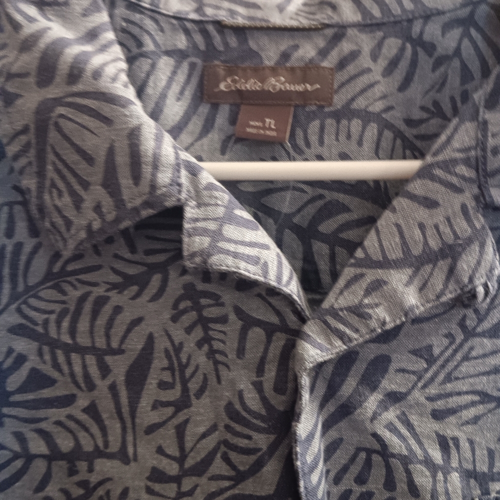 Eddie Bauer Grey and Blue Casual Button Down Shirt Bundle